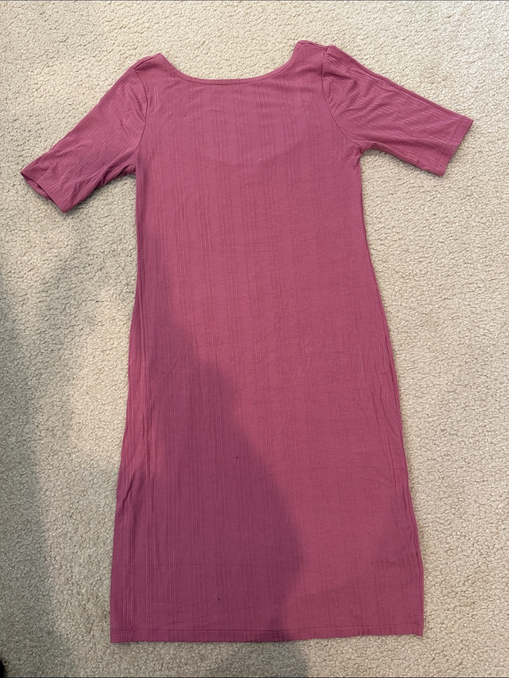 Old Navy Mauve Ribbed Cotton Dress
